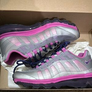 Nike Pink and Gray Athletic Shoes with Reflective Silver Accents